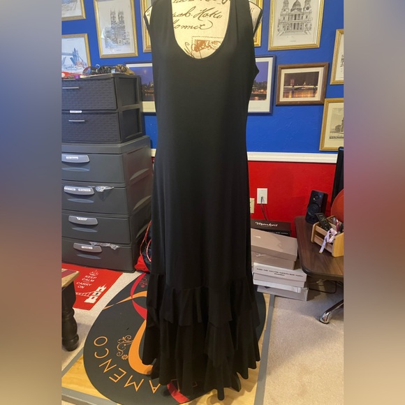 NWT XL Elegant Black Flamenco Dress by Lunares Flamenco - Picture 2 of 9